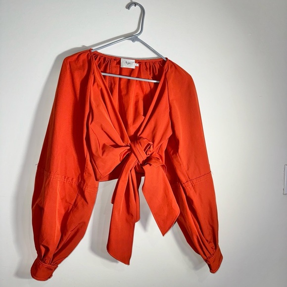 Aje. Knot Front Cropped Blouse - Picture 2 of 7